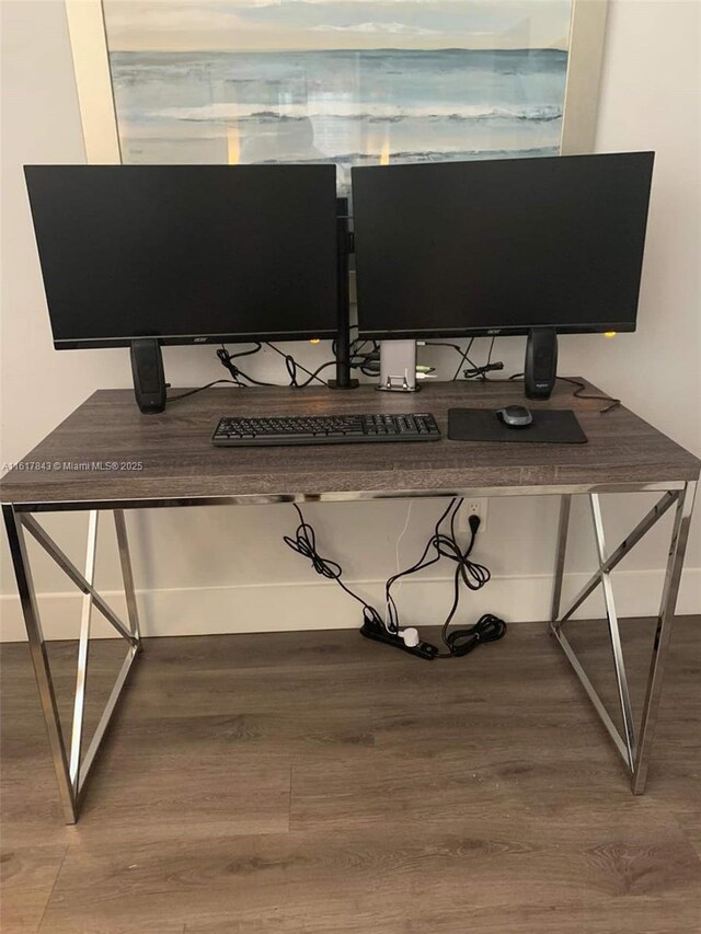 office featuring hardwood / wood-style floors