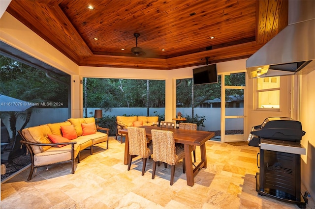 view of patio / terrace featuring outdoor lounge area and ceiling fan