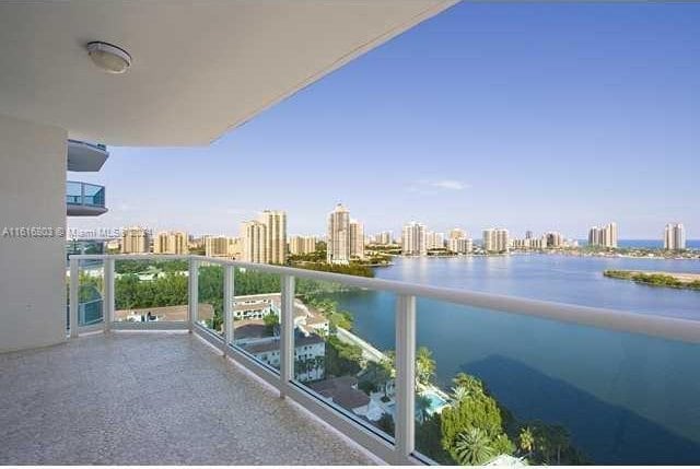 balcony with a water view