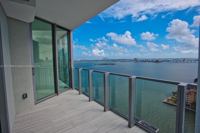 balcony with a water view