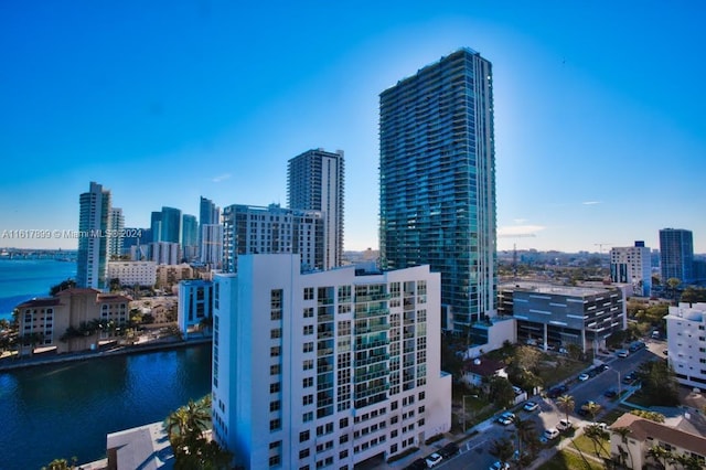 view of city featuring a water view