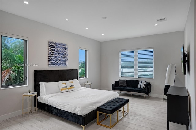 bedroom featuring light hardwood / wood-style flooring