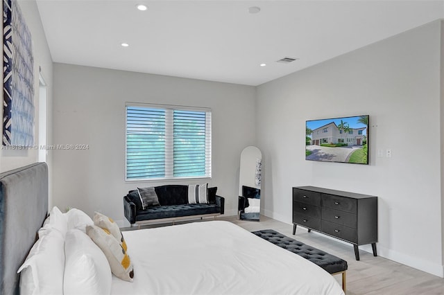 bedroom featuring light hardwood / wood-style flooring