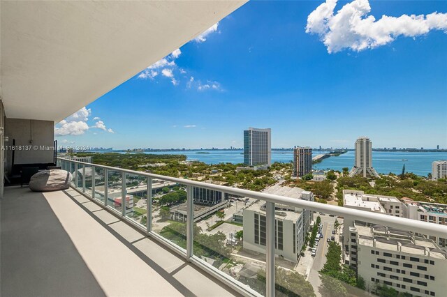 balcony with a water view