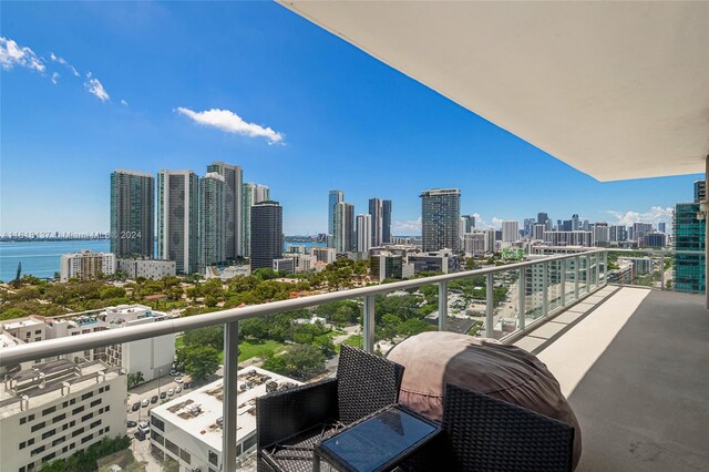 balcony with a water view