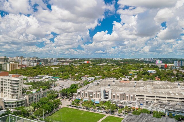 drone / aerial view with a view of city