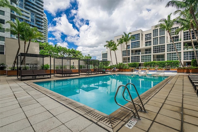 community pool with a patio