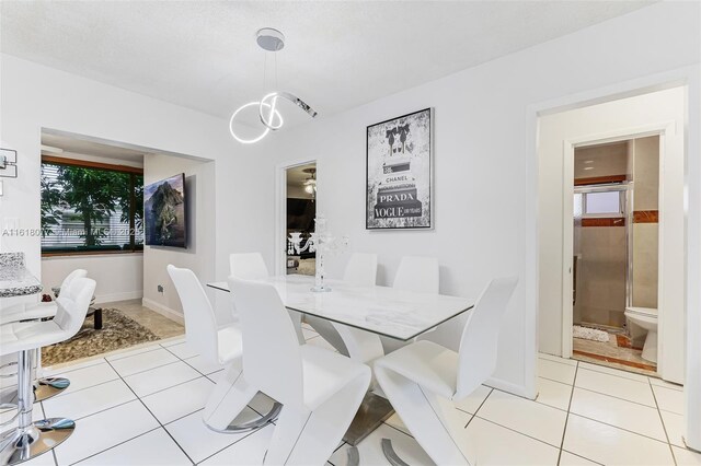 dining room with light tile patterned floors