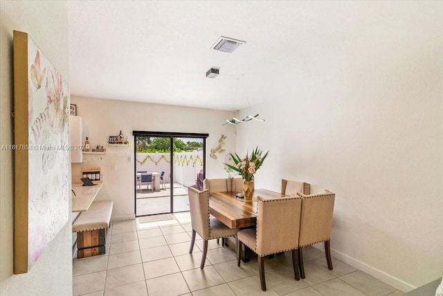 view of tiled dining room