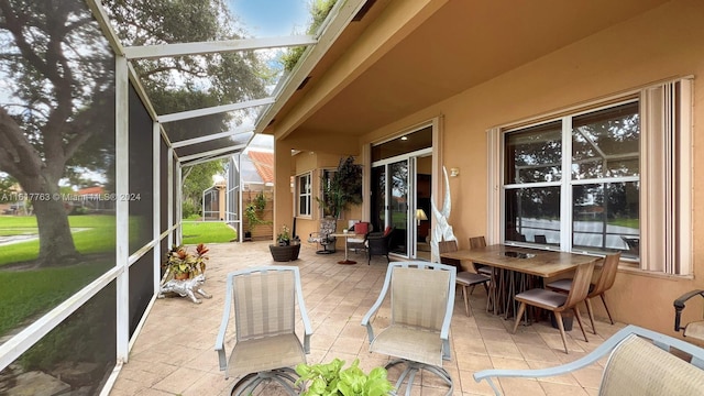 view of sunroom