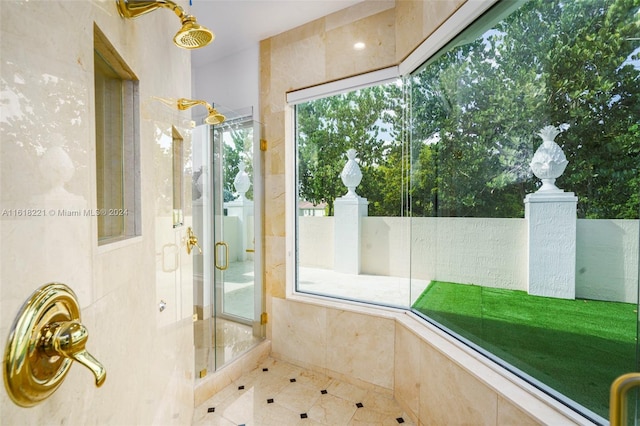 bathroom with an enclosed shower