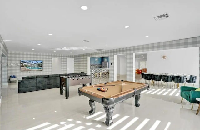 game room with billiards