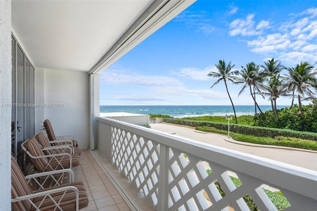 balcony with a water view