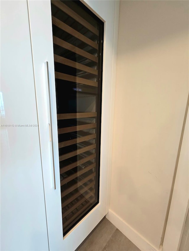 interior details with beverage cooler