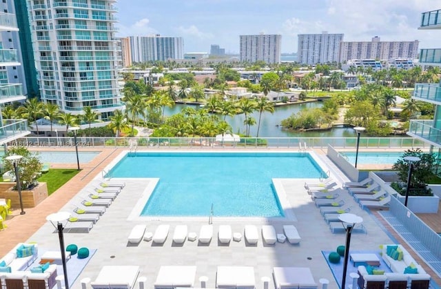 view of pool with a patio area