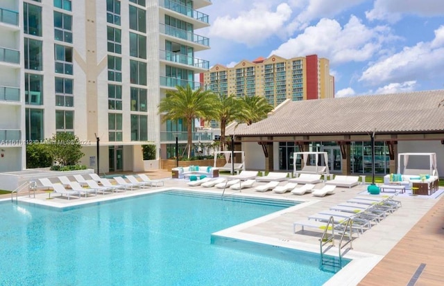 view of pool with a patio area