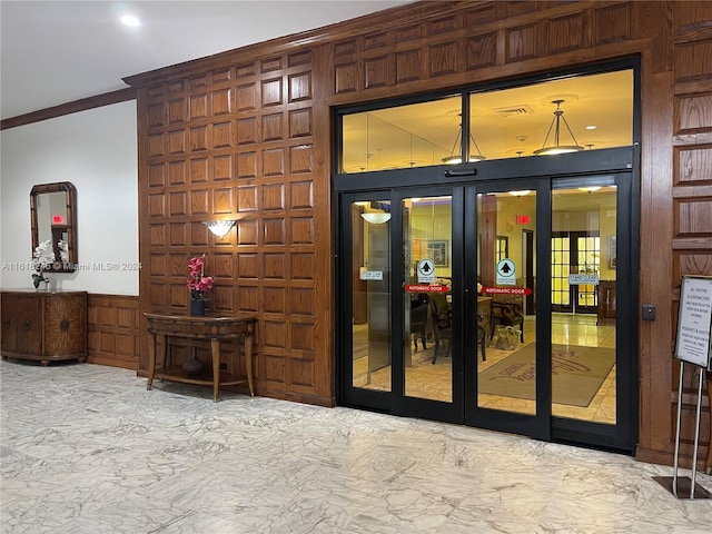 interior space with french doors