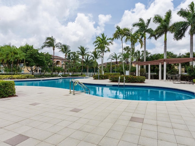 view of pool featuring a patio area