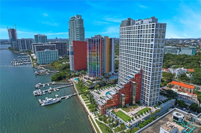 city view with a water view