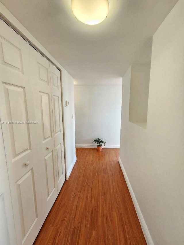 hallway featuring light hardwood / wood-style flooring