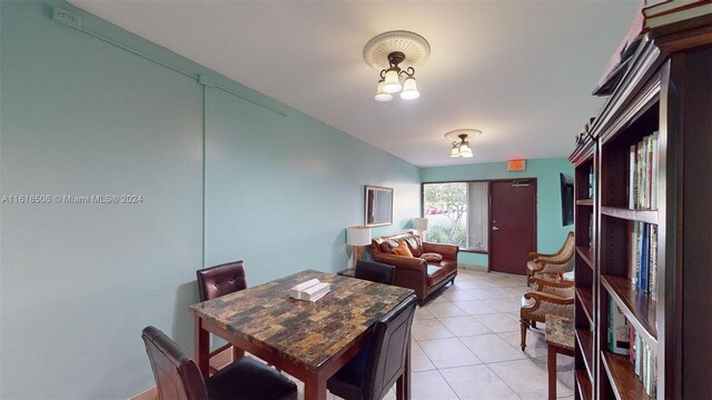 view of tiled dining room