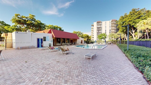 view of pool with a patio