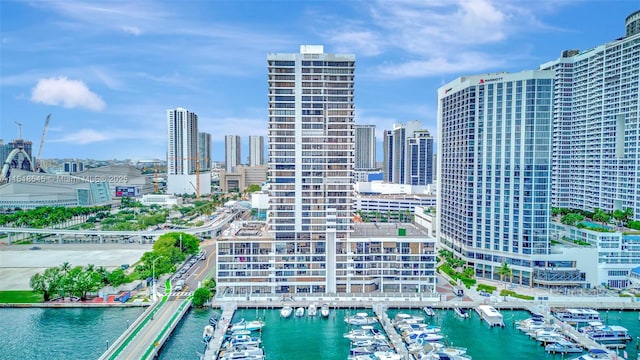 view of city featuring a water view