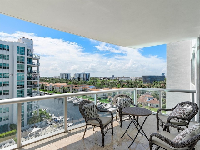 balcony with a water view