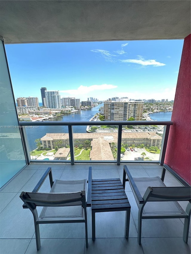 balcony with a water view