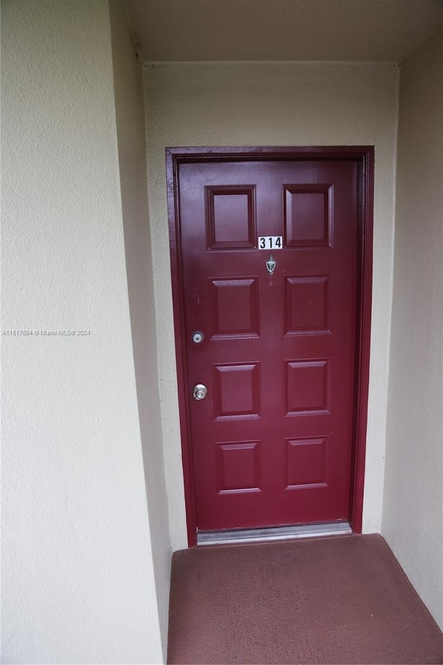 view of doorway to property