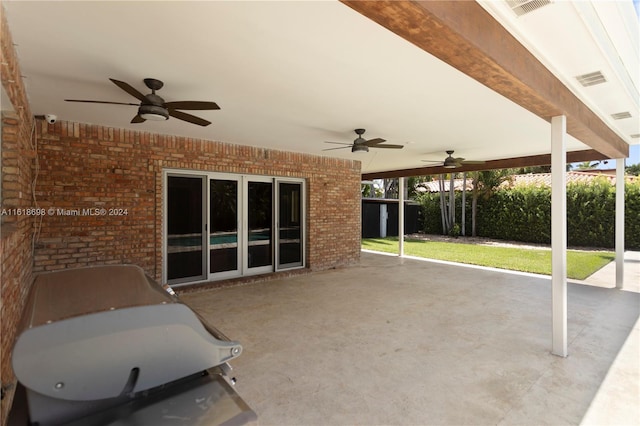1154 Jefferson St, Hollywood, FL 33019 - view of patio / terrace featuring visible vents and ceiling fan