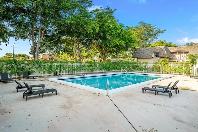 view of pool featuring a patio