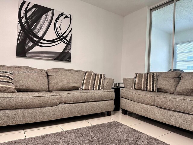 view of tiled living room