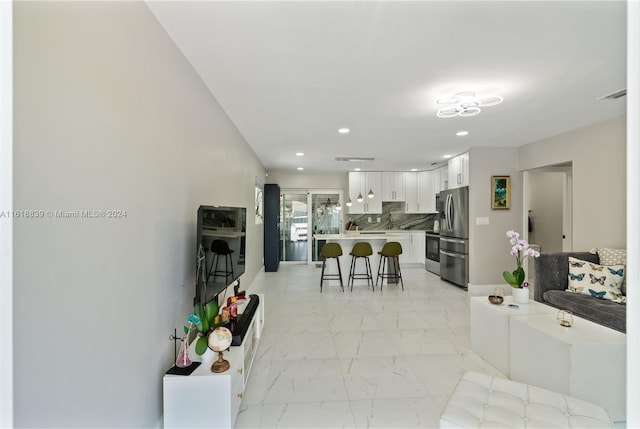 view of tiled living room