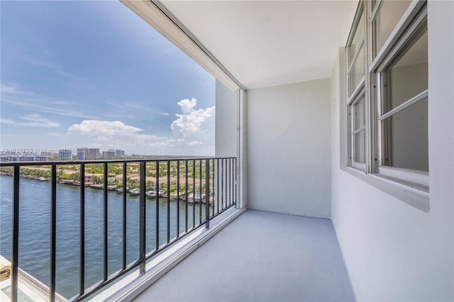 balcony with a water view