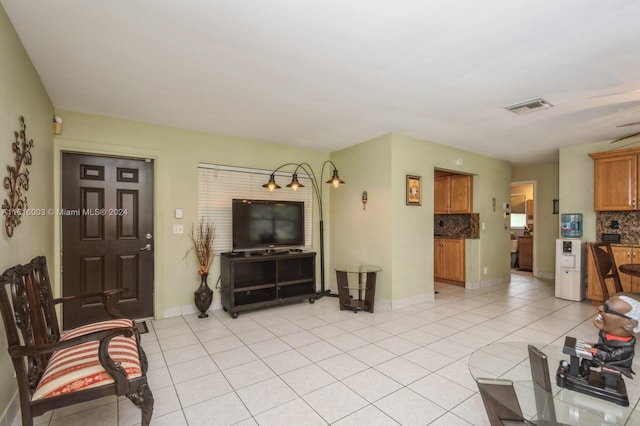 view of tiled living room