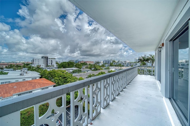 balcony featuring a city view