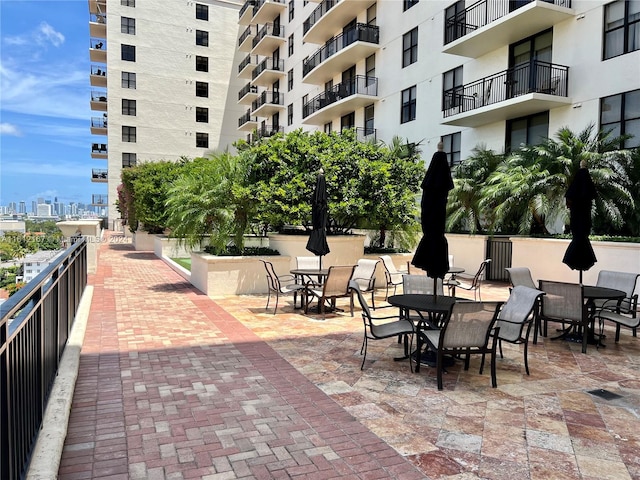 view of patio / terrace featuring a balcony