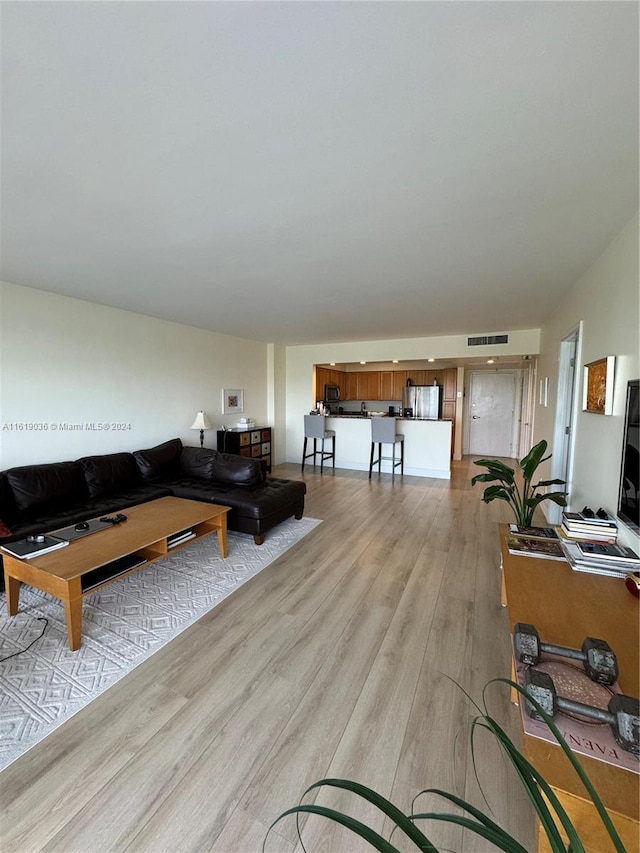 living room featuring light hardwood / wood-style flooring