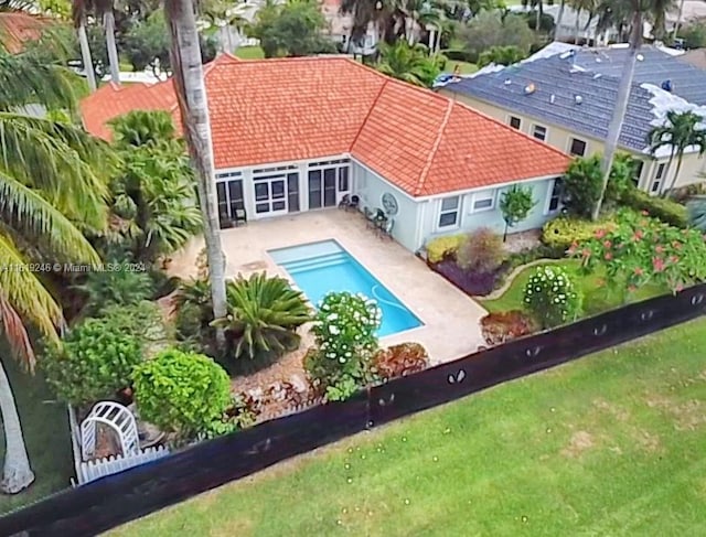 view of pool featuring a patio