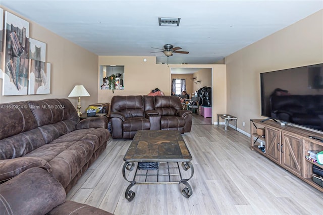 3991 NW 108th Ave, Coral Springs, FL 33065 - living area with a ceiling fan and wood finished floors