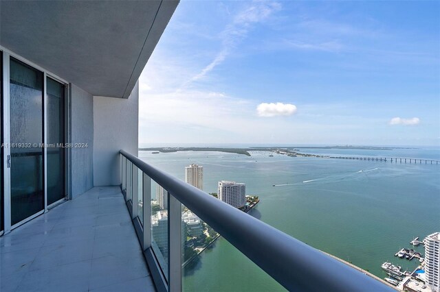 balcony with a water view