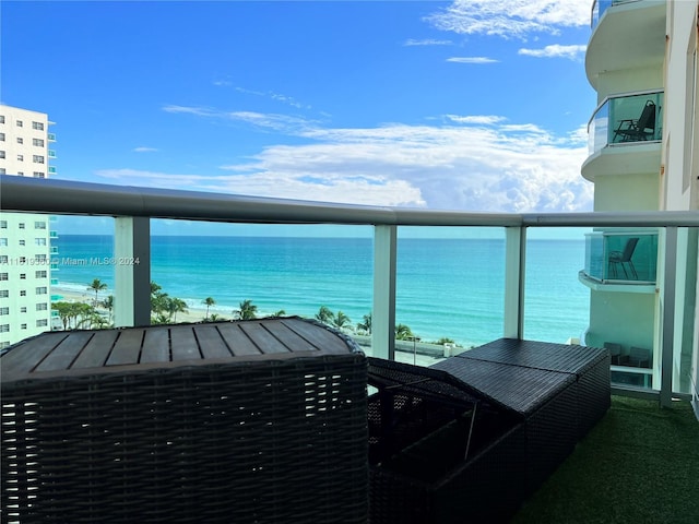 balcony with a water view