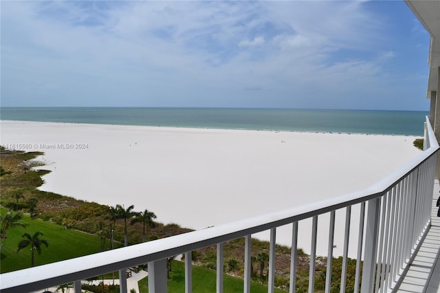 view of water feature featuring a view of the beach