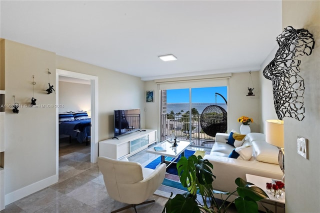 view of tiled living room