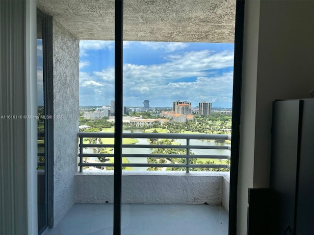 balcony with a water view