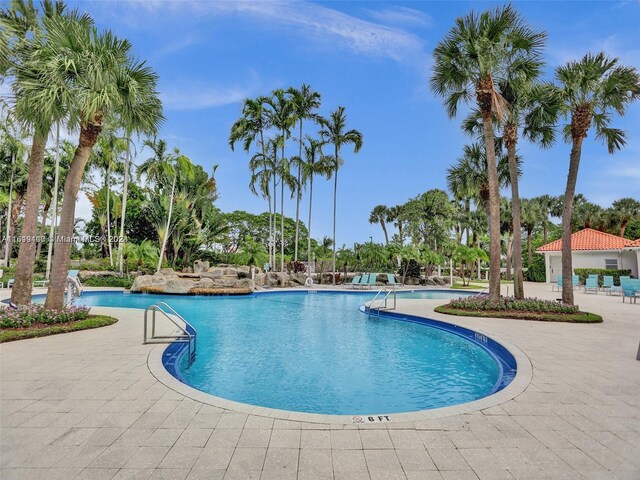 view of pool featuring a patio area