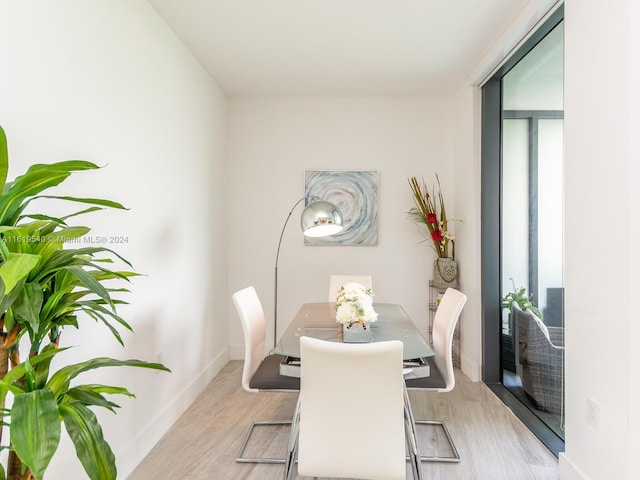 dining area featuring light hardwood / wood-style floors