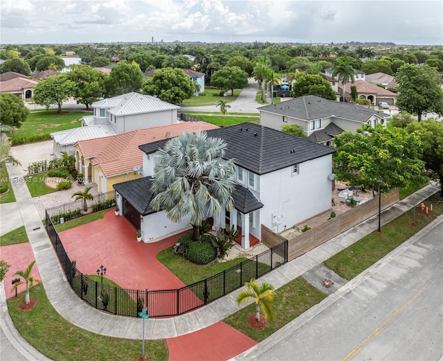 bird's eye view with a residential view