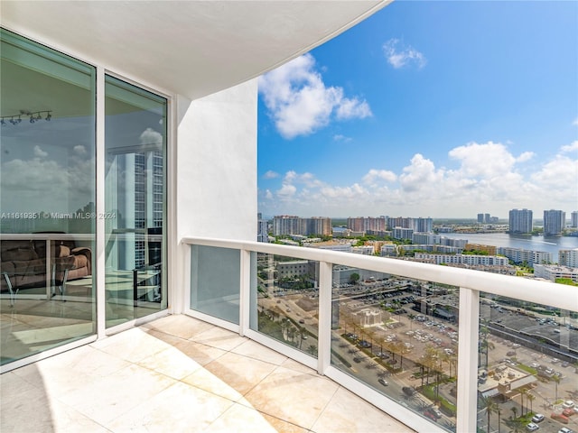 balcony with a water view